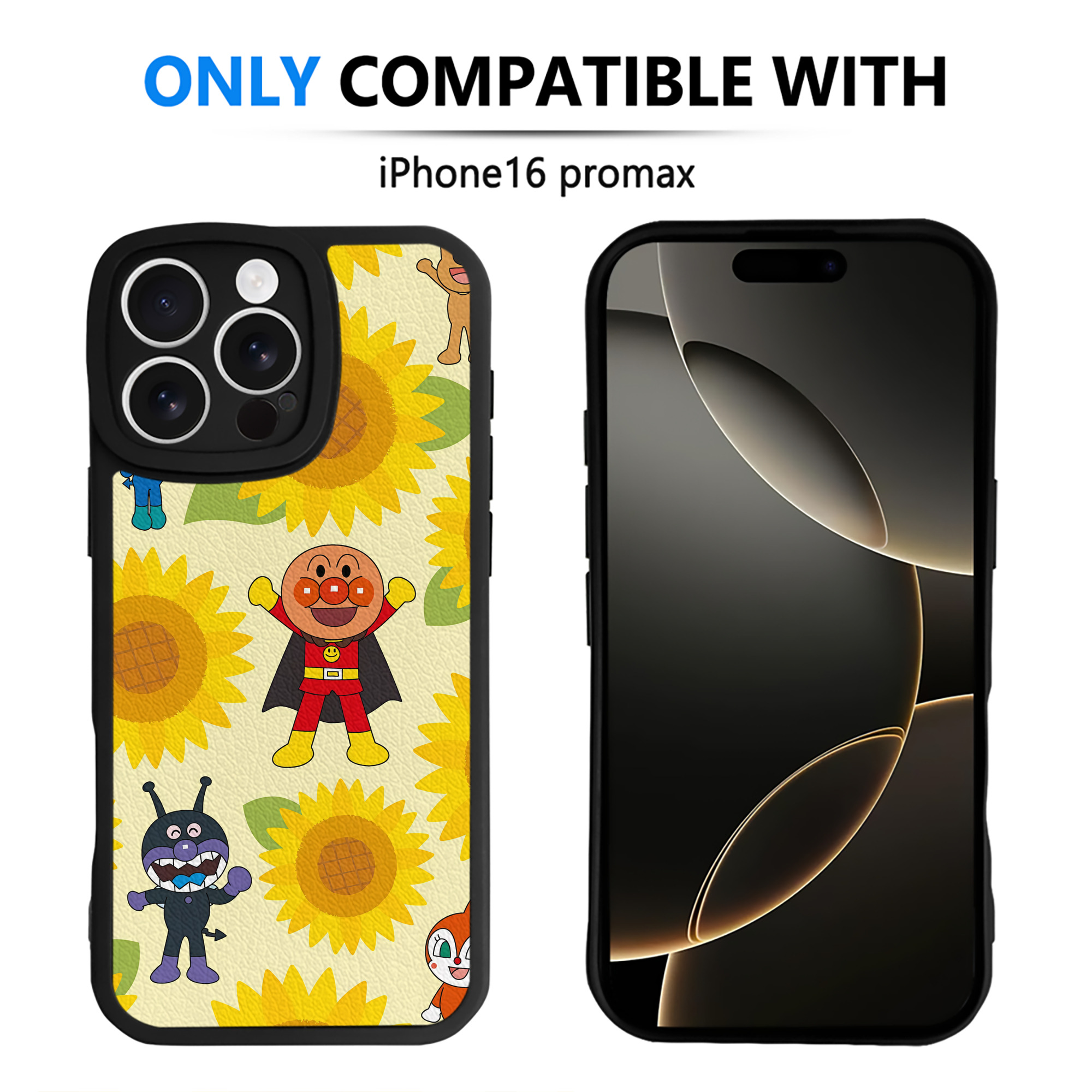 （画像用） アンパンマン Anpanman 【iPhone 16シリーズ対応】シリコンスマホケース（レザー調） 材質：シリコン